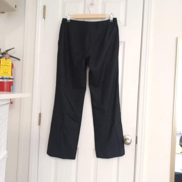 PRADA Black Virgin Wool Flat Front Bootcut Trousers IT42 - Picture 4 of 6